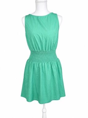 Green‎ Babydoll Dress Tie Back Women's Mini Boho Cottagecore Summer Dress